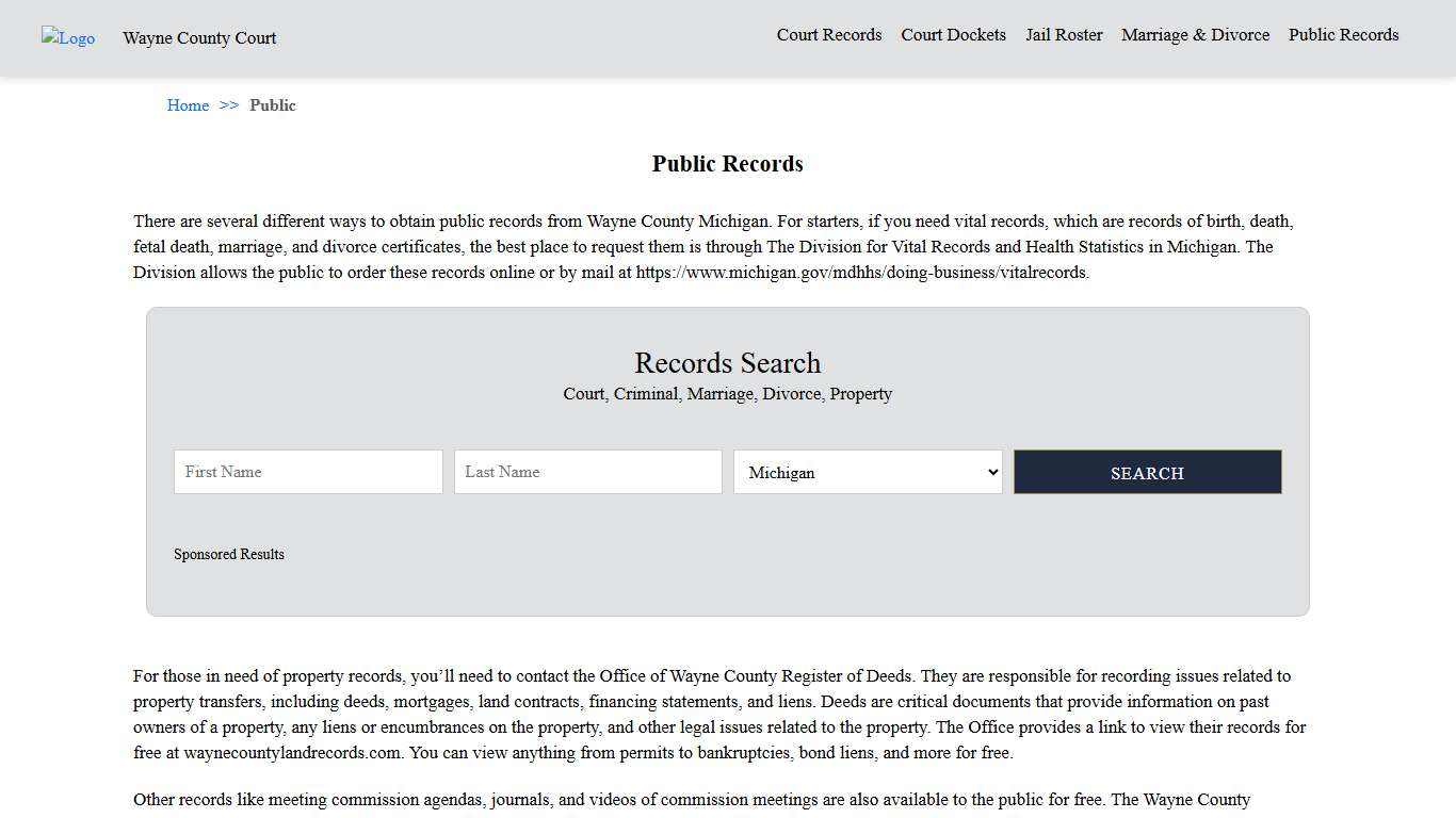 Public Records | Wayne County Court
