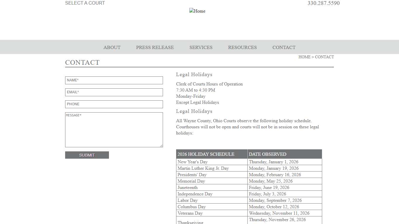 Contact | Clerk of Courts